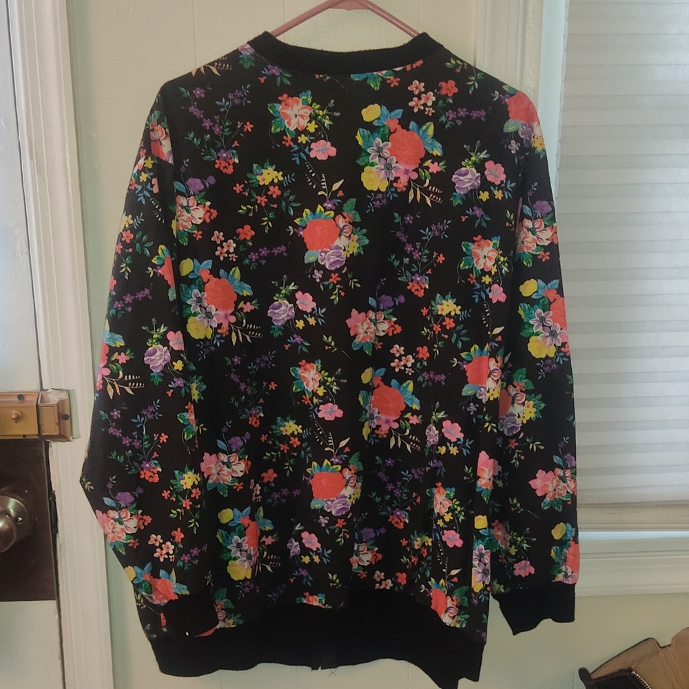 Floral Black Bomber Jacket - Picture 2 of 4